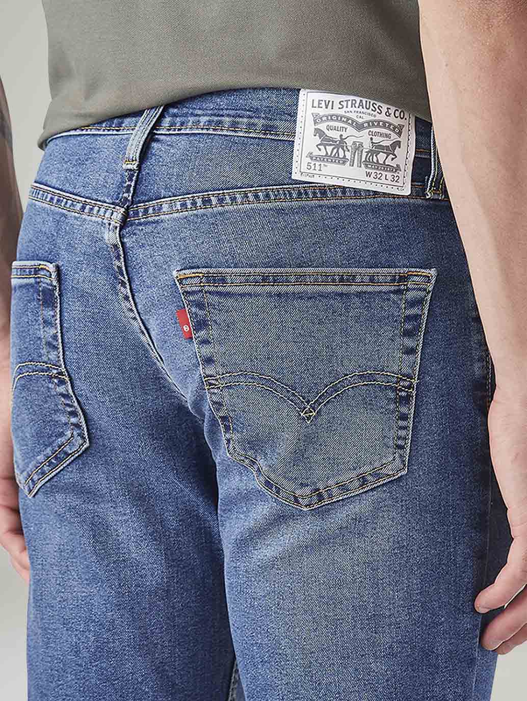 Men's 511 Dark Indigo Slim Fit Mid Rise Jeans