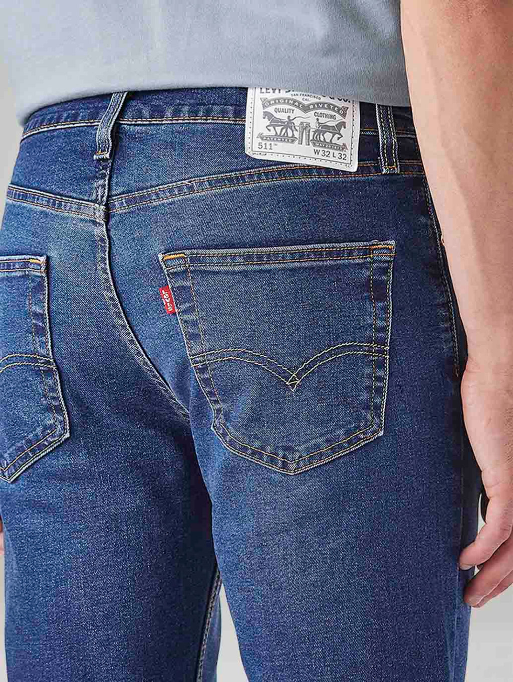 Men's 511 Dark Indigo Slim Fit Mid Rise Jeans