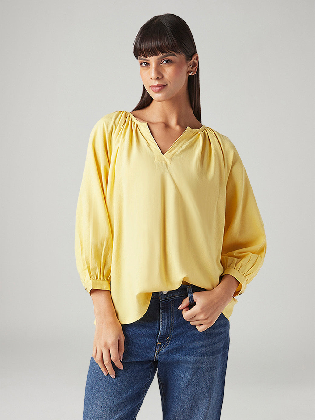 Women's Solid Regular Fit Linen Top
