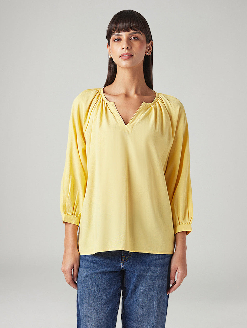 Women's Solid Regular Fit Linen Top