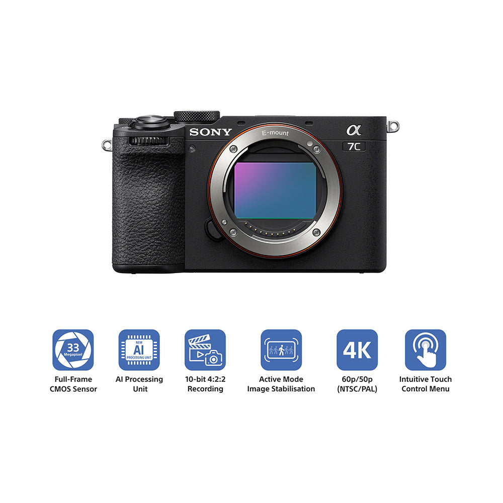Sony Alpha ILCE-7CM2 Full-Frame Interchangeable-Lens Mirrorless vlog Camera (Body Only) | Made for Creators | 33.0 MP | Artificial Intelligence based Autofocus | 4K 60p Recording - Black
