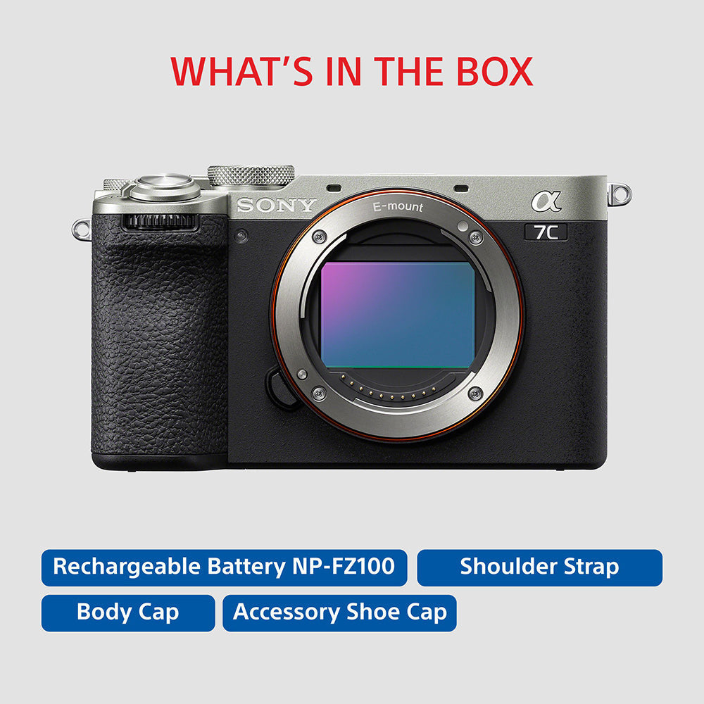 Sony Alpha ILCE-7CM2 Full-Frame Interchangeable-Lens Mirrorless vlog Camera (Body Only) | Made for Creators | 33.0 MP | Artificial Intelligence based Autofocus | 4K 60p Recording - Silver