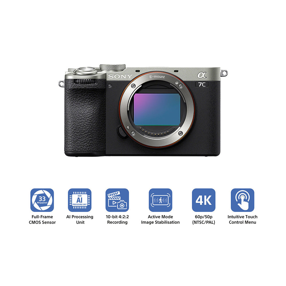 Sony Alpha ILCE-7CM2L Full-Frame Interchangeable Lens Mirrorless vlog Camera (Body + 28-60 mm Zoom Lens) | Made for Creators| 33.0 MP| Artificial Intelligence based Autofocus | 4K 60p Recording-Silver