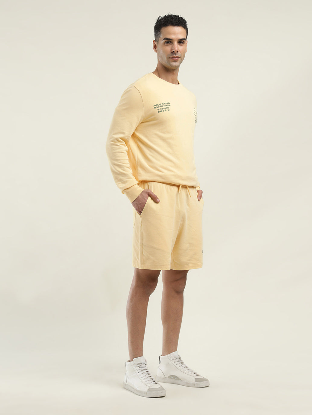 Men's Yellow Regular Fit Shorts