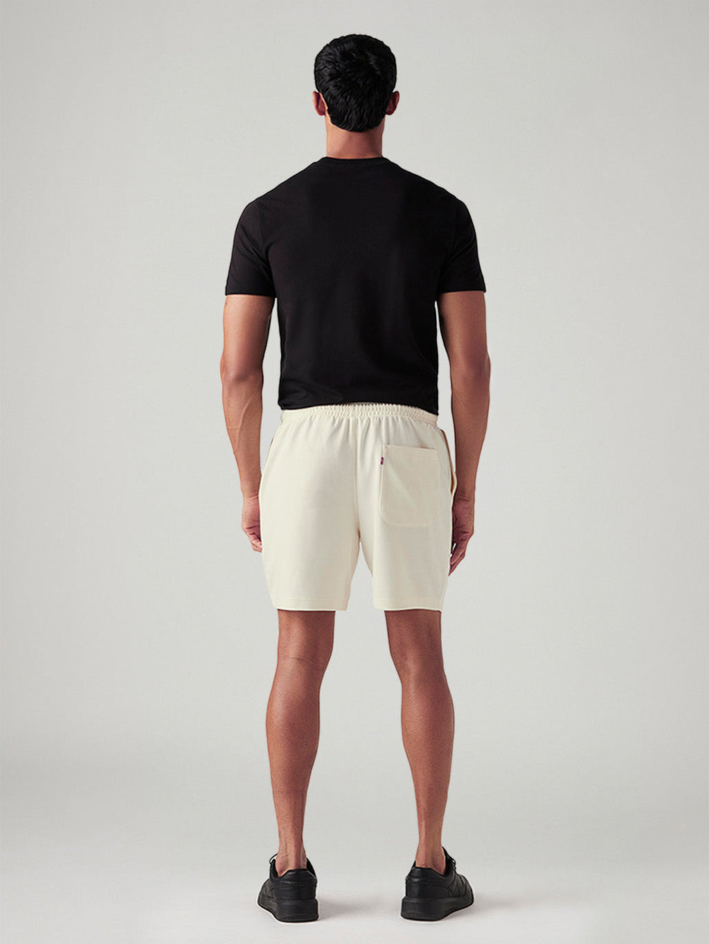 Men's Off White Regular Fit Mid Rise Shorts
