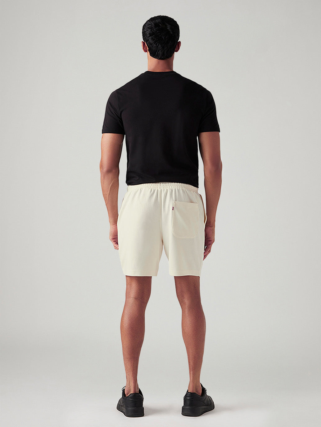 Men's Off White Regular Fit Mid Rise Shorts