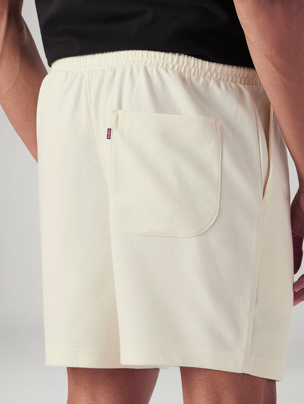 Men's Off White Regular Fit Mid Rise Shorts