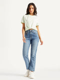 Women's Blue Wedgie Straight Fit Mid Rise Jeans