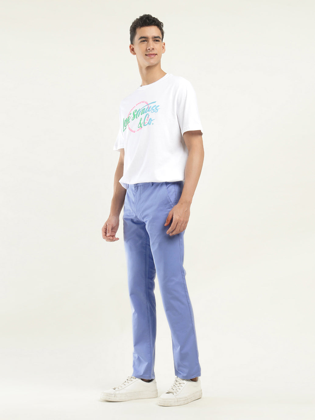 Men's Light Blue Slim Fit Chinos