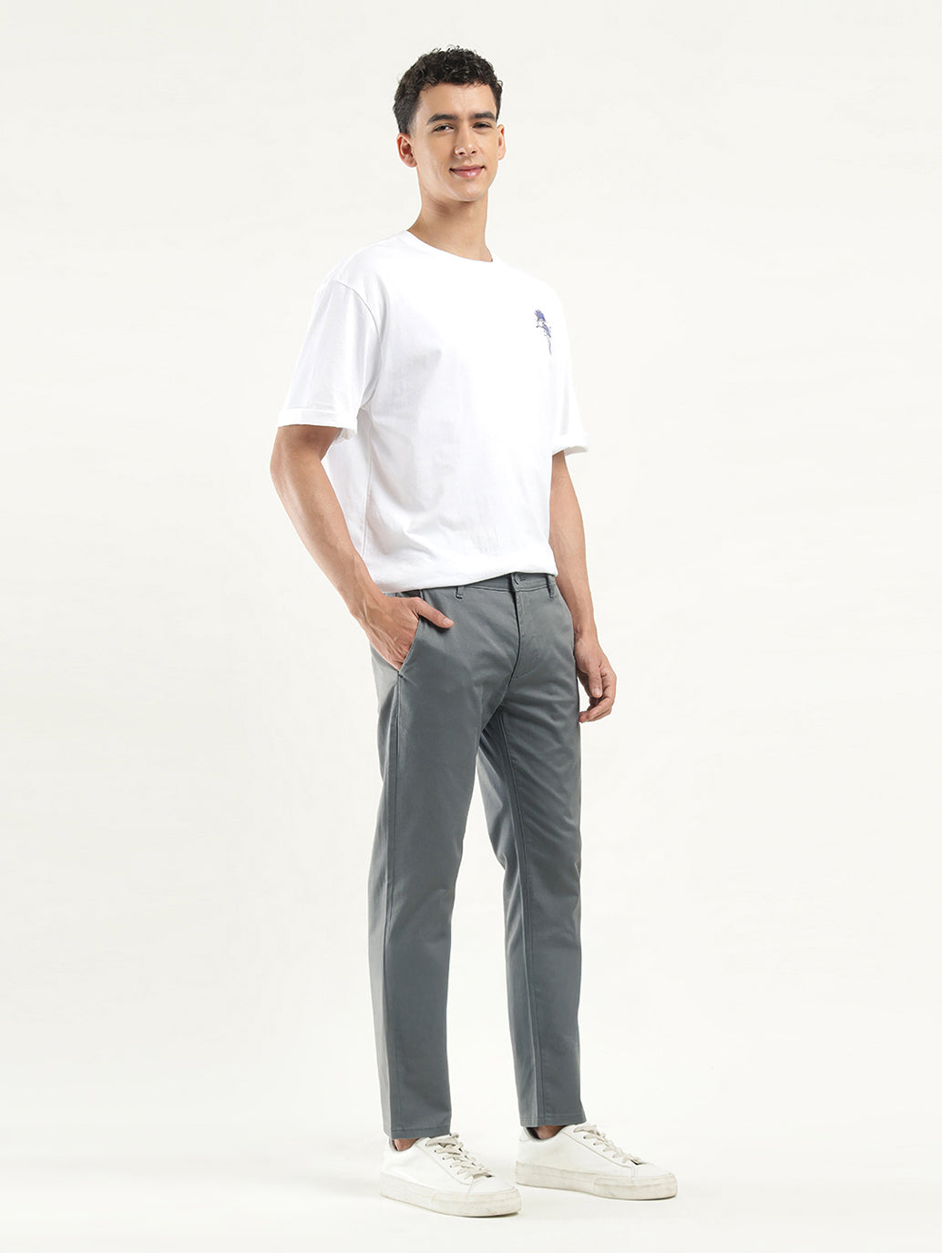 Men's Grey Slim Fit Chinos