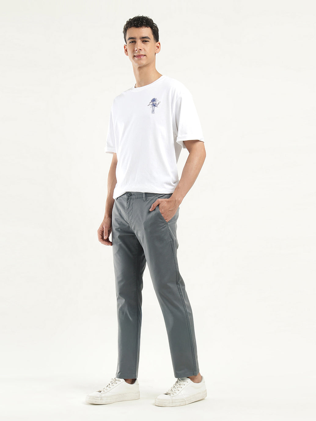 Men's Grey Slim Fit Chinos