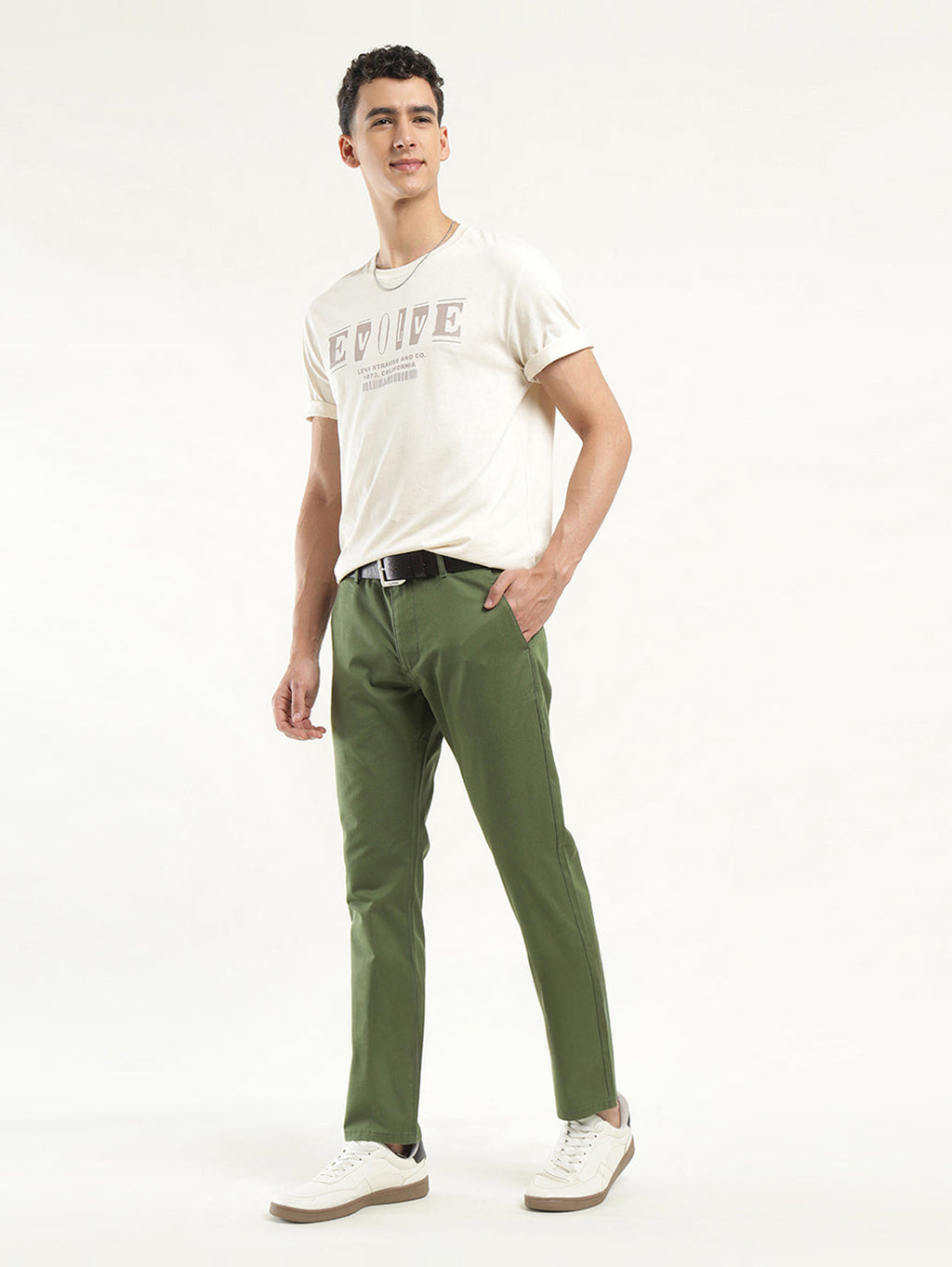 Men's Olive Slim Fit Chinos