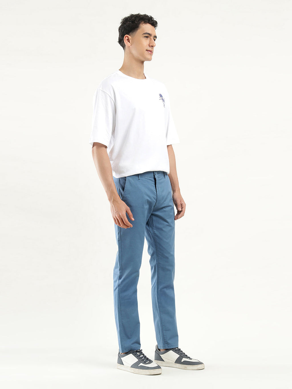 Men's Blue Slim Fit Chinos