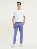 Men's Blue Slim Tapered Fit Trousers