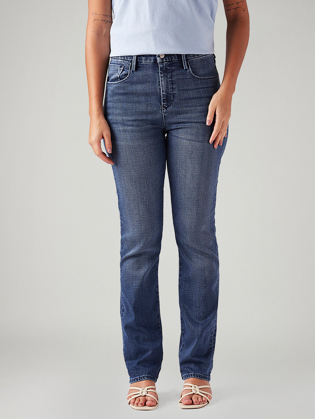 Women's 724 Blue Slim Straight Fit High Rise Redloop Jeans