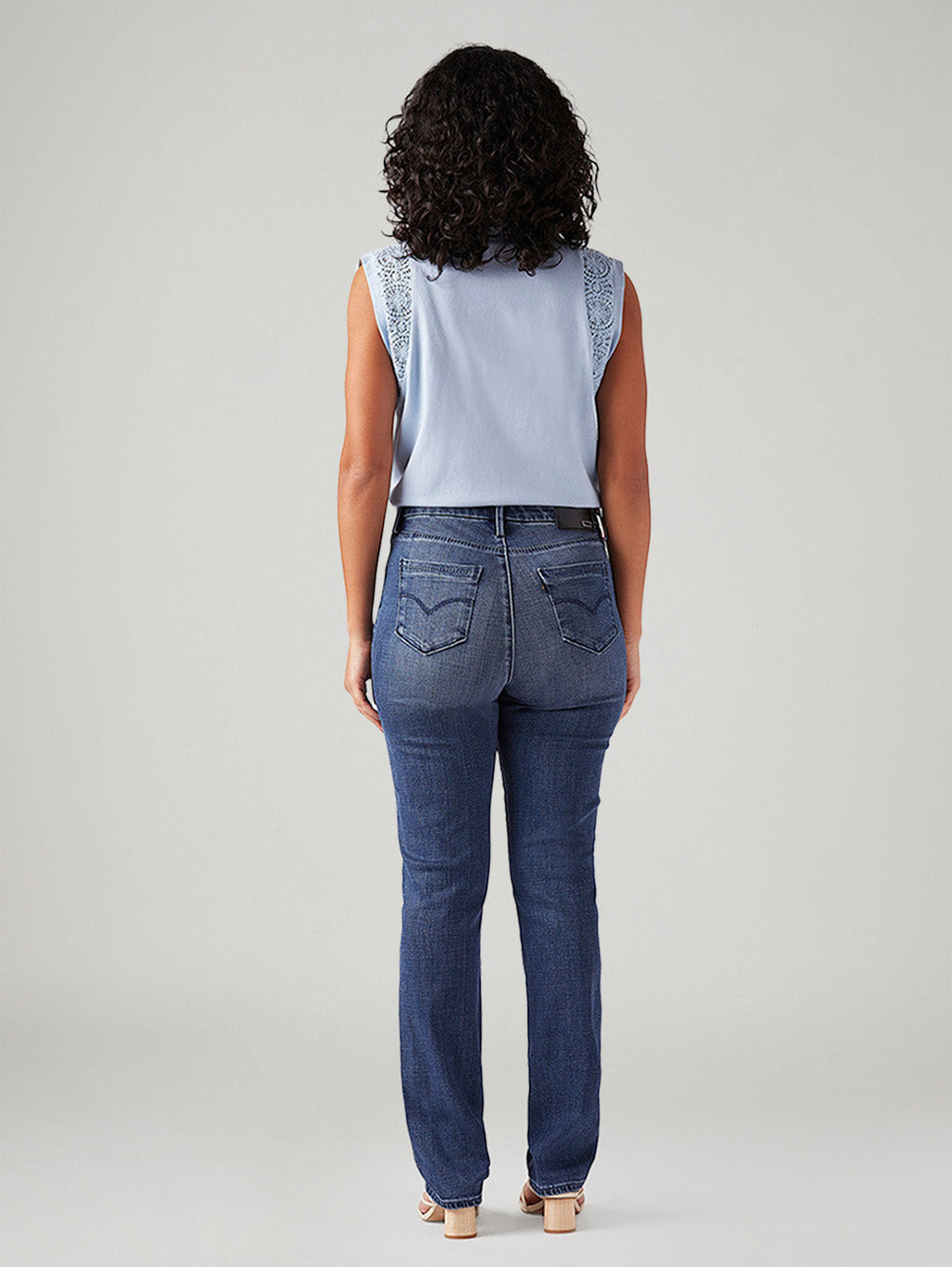 Women's 724 Blue Slim Straight Fit High Rise Redloop Jeans
