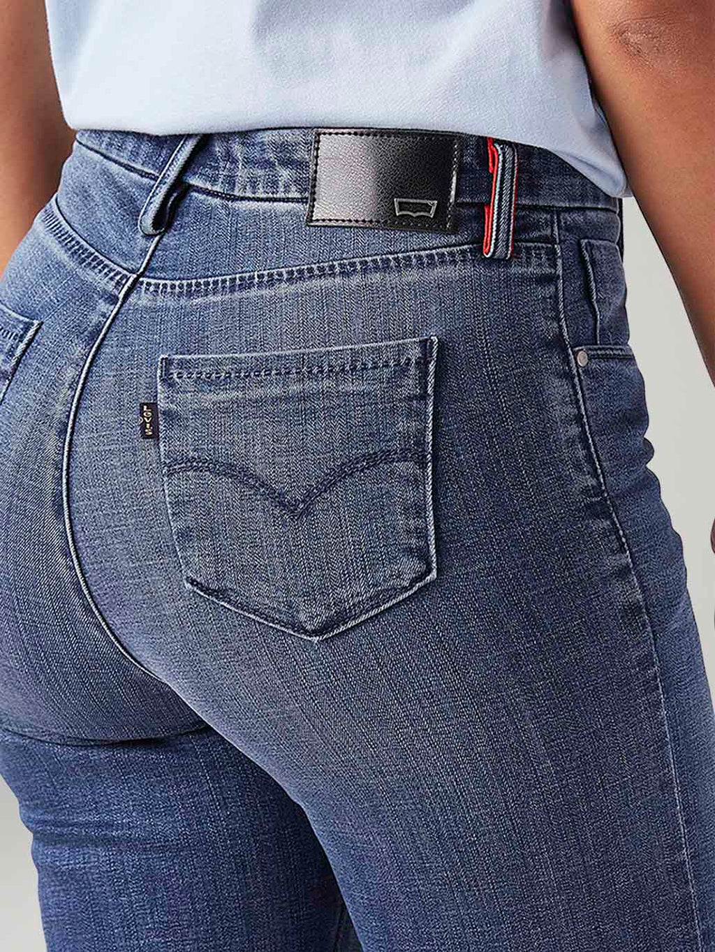 Women's 724 Blue Slim Straight Fit High Rise Redloop Jeans