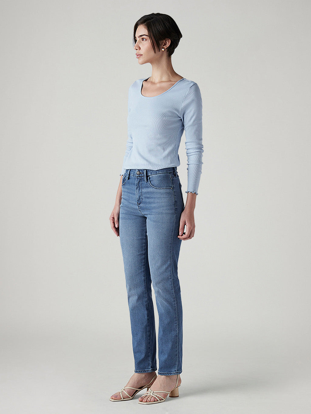 Women's 724 Dark Indigo Slim Straight Fit High Rise Redloop Jeans
