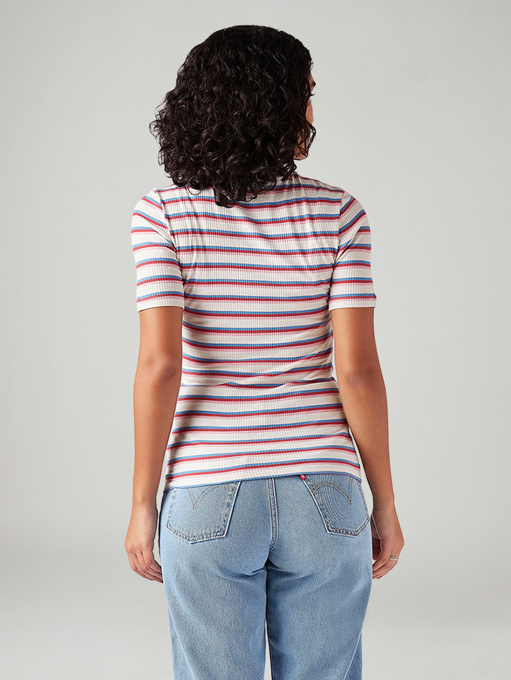 Women's Striped Slim Fit Ribbed Top
