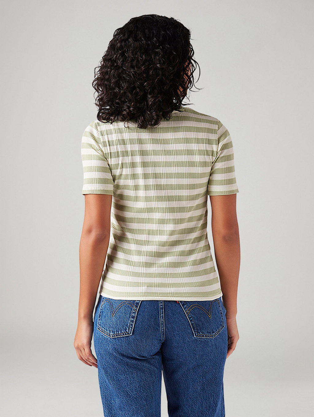 Women's Striped Slim Fit Ribbed Top