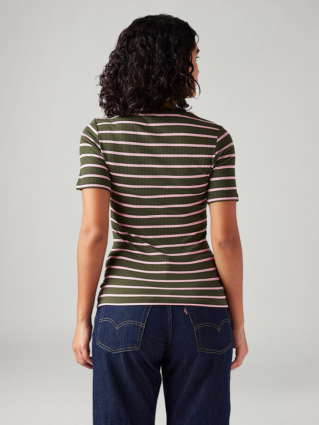 Women's Striped Slim Fit Ribbed Top