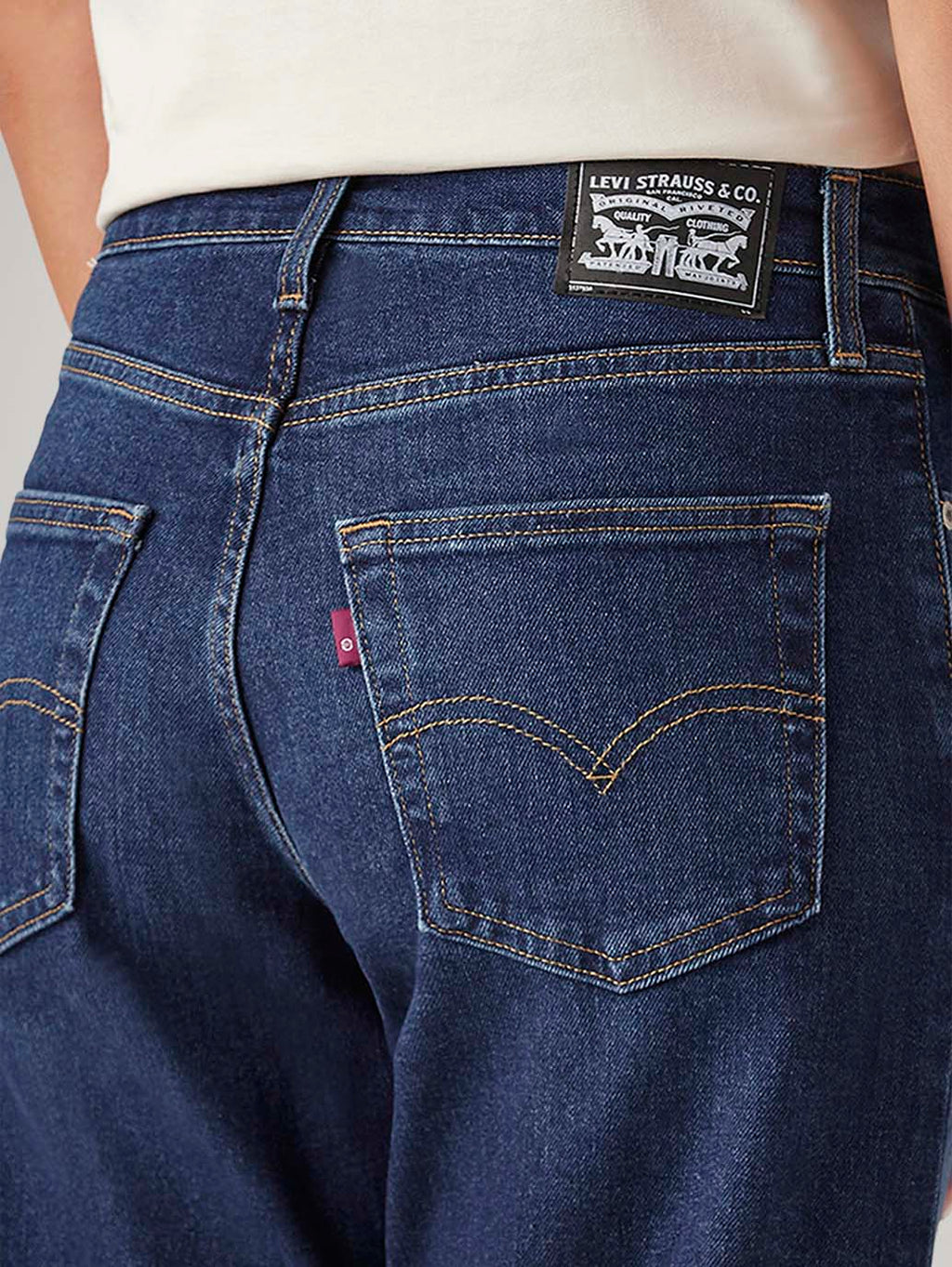 Women's 94 Dark Indigo Baggy Fit Mid Rise Tinted Jeans