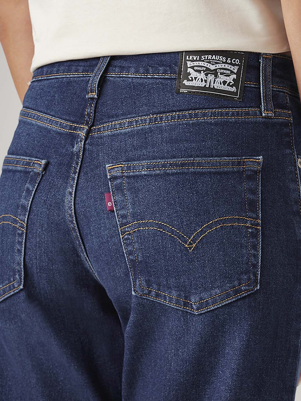 Women's 94 Dark Indigo Baggy Fit Mid Rise Tinted Jeans