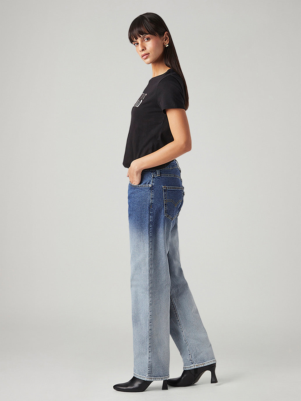 Women's 94 Light Blue Baggy Fit Mid Rise Jeans