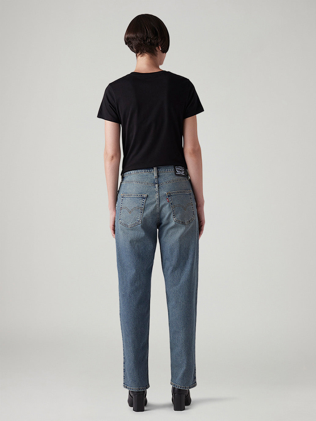 Women's 94 Med Indigo Baggy Fit Mid Rise Jeans