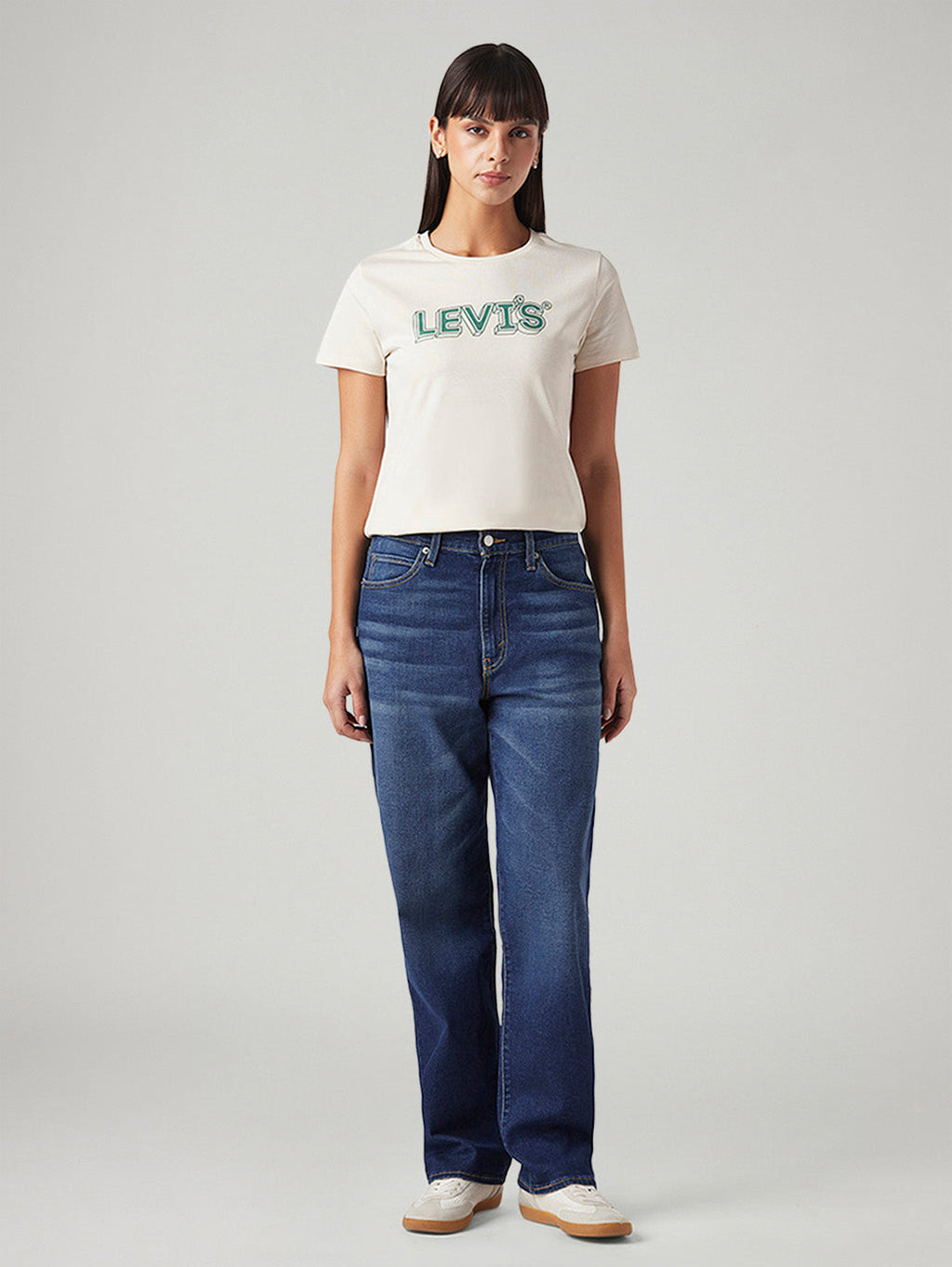 Women's 94 Blue Baggy Fit Mid Rise Jeans
