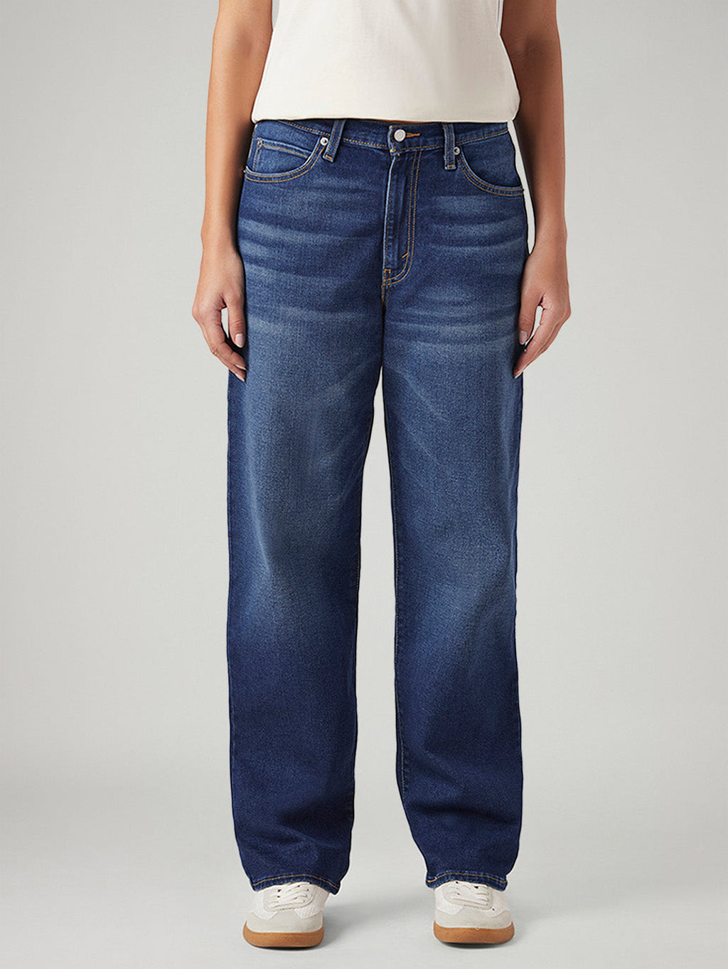 Women's 94 Blue Baggy Fit Mid Rise Jeans