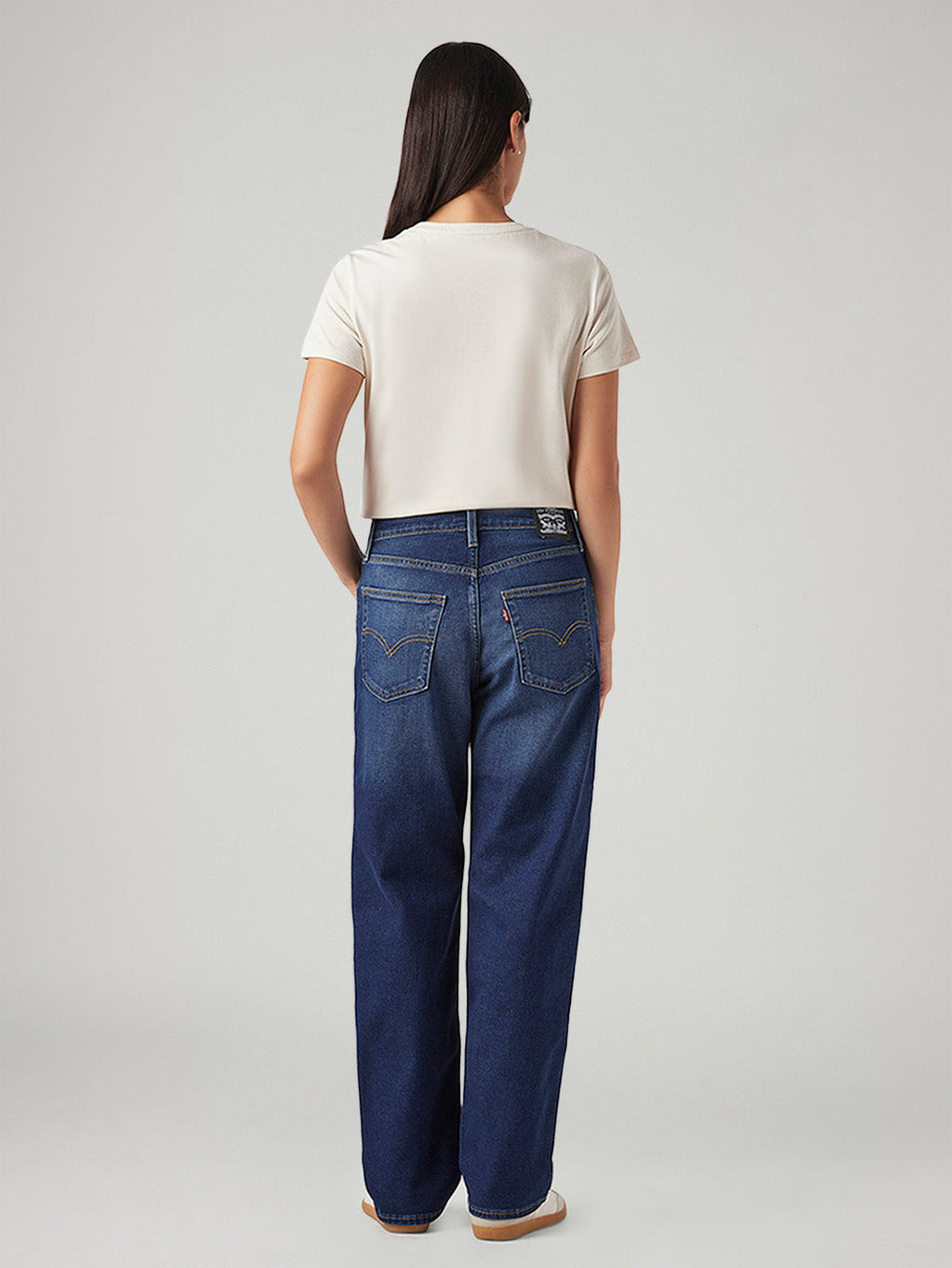 Women's 94 Blue Baggy Fit Mid Rise Jeans
