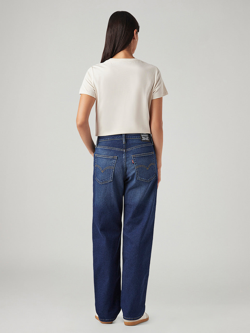 Women's 94 Blue Baggy Fit Mid Rise Jeans