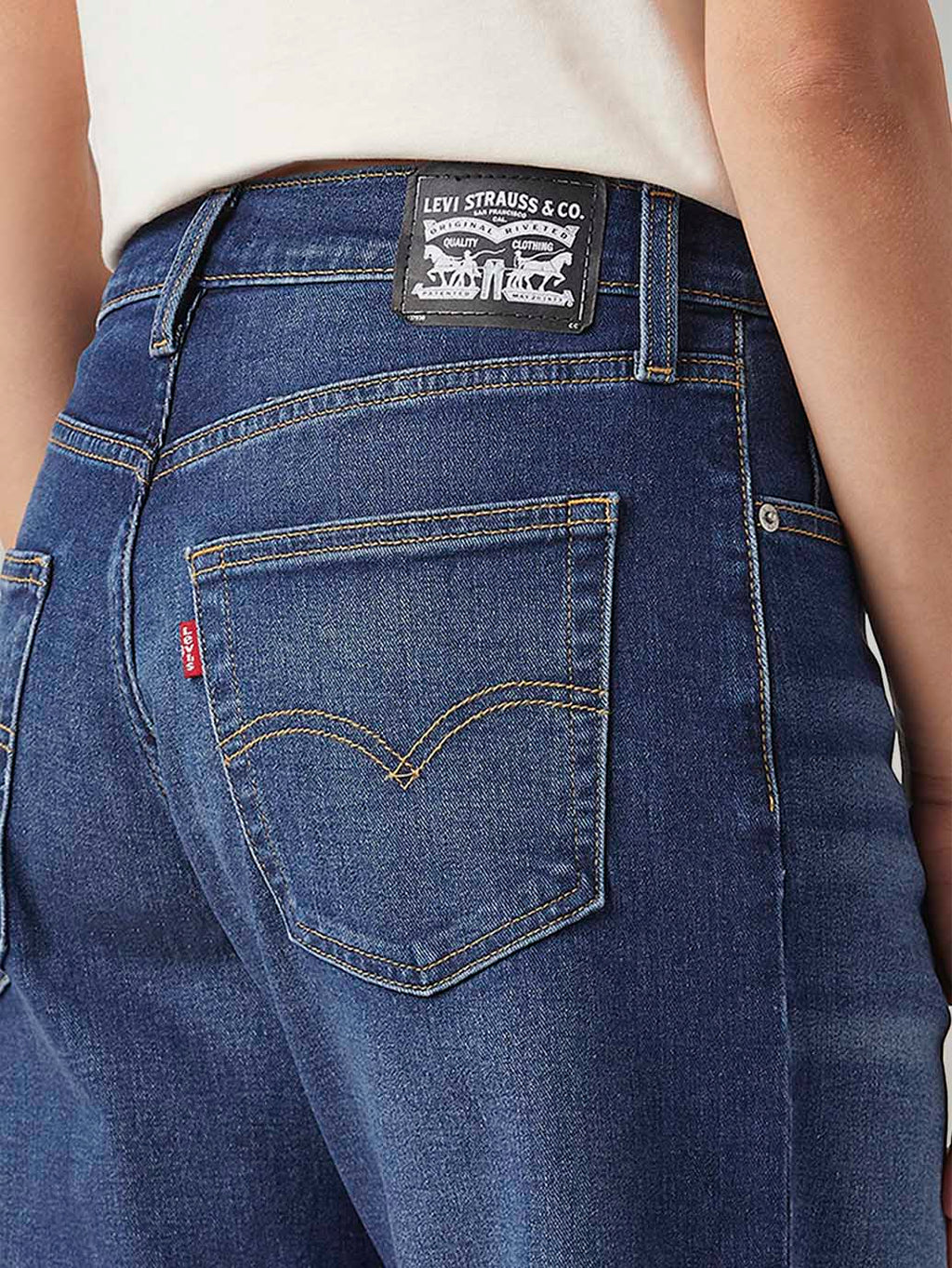 Women's 94 Blue Baggy Fit Mid Rise Jeans