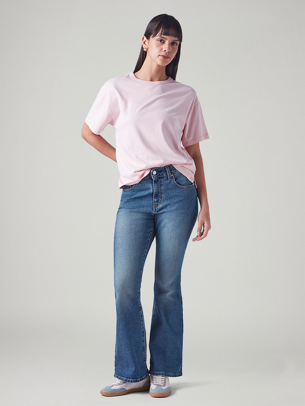 Women's 94 Blue Baggy Fit Mid Rise Jeans