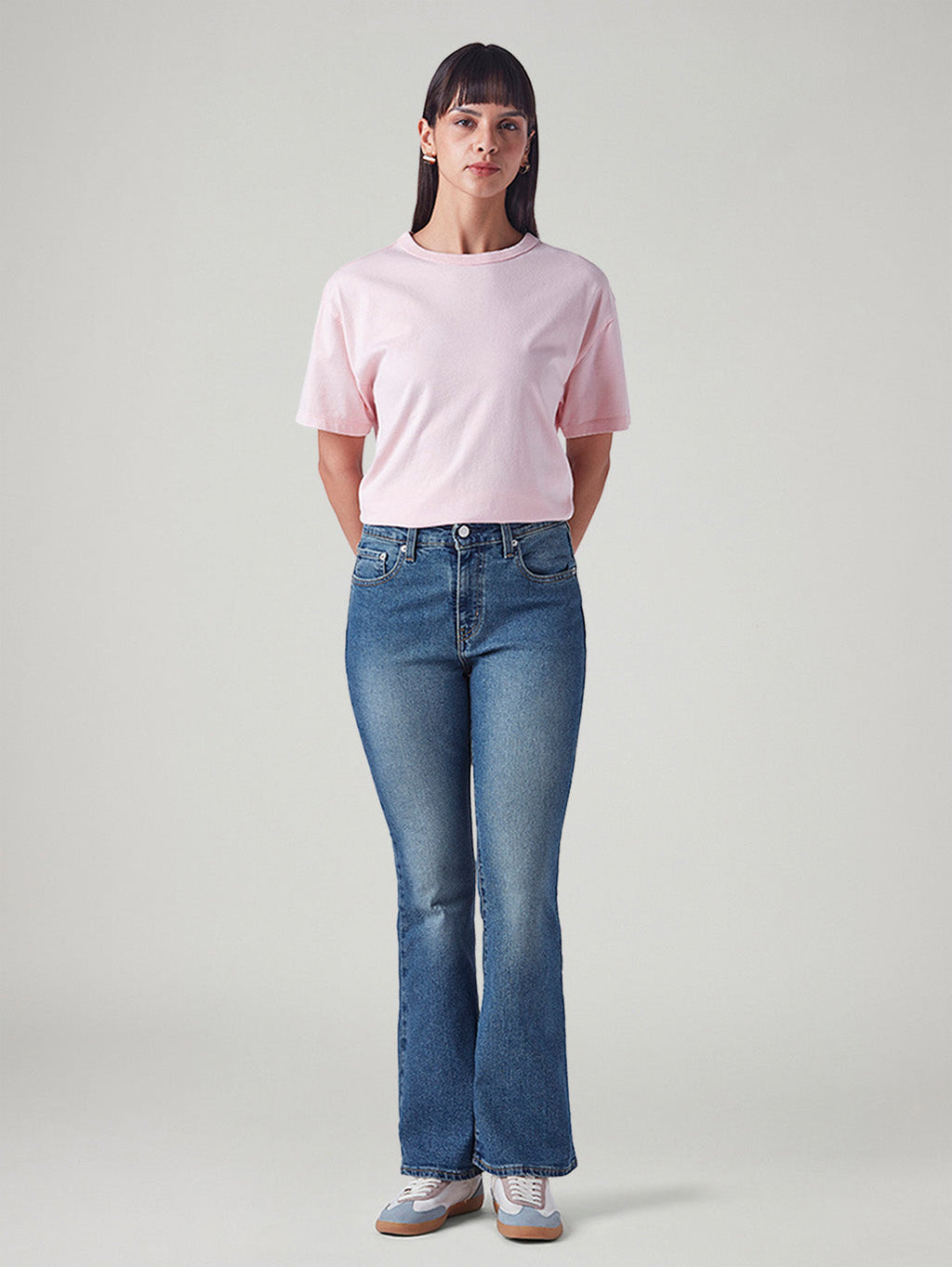 Women's 94 Blue Baggy Fit Mid Rise Jeans