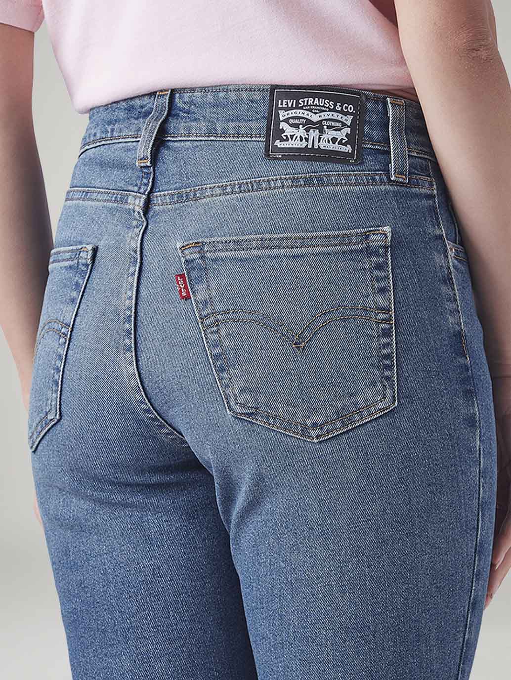 Women's 94 Blue Baggy Fit Mid Rise Jeans