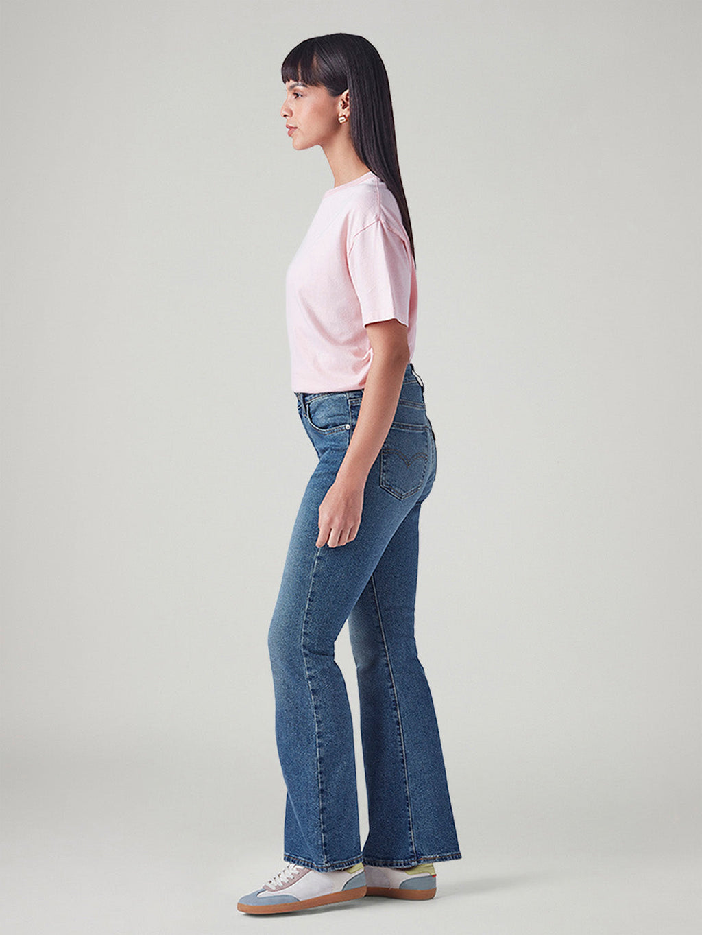 Women's 94 Blue Baggy Fit Mid Rise Jeans