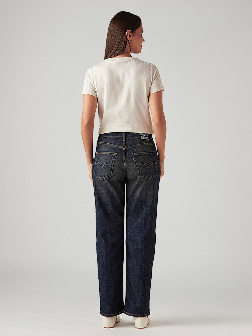 Women's 94 Dark Indigo Baggy Fit Mid Rise Tinted Jeans