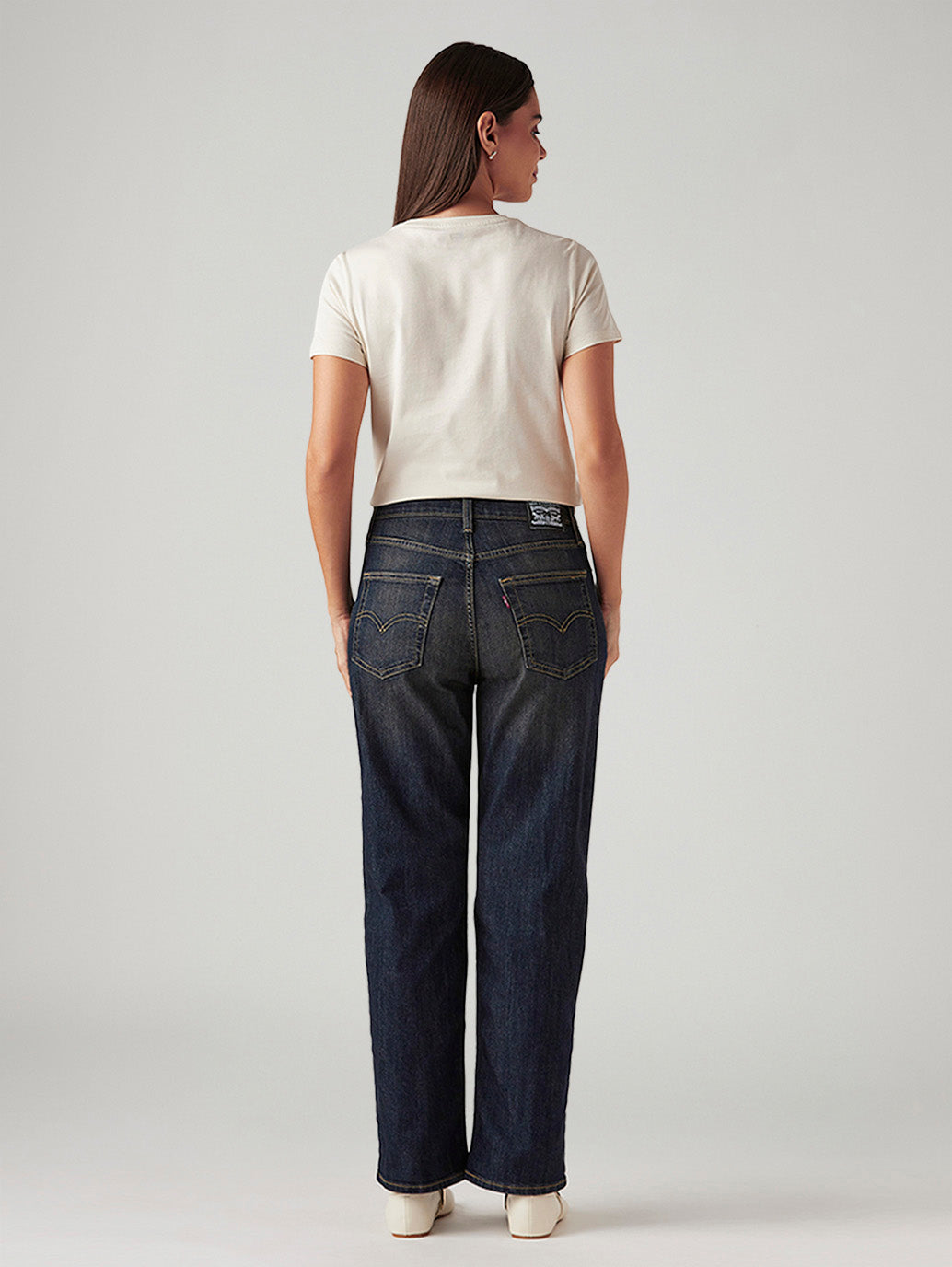 Women's 94 Dark Indigo Baggy Fit Mid Rise Tinted Jeans