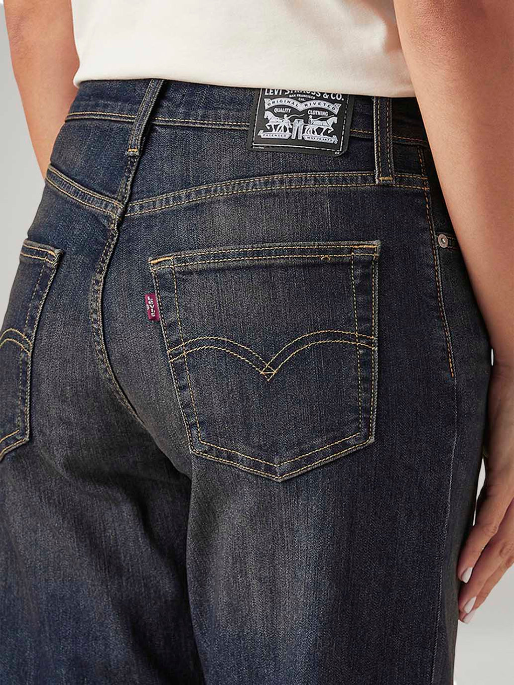 Women's 94 Dark Indigo Baggy Fit Mid Rise Tinted Jeans