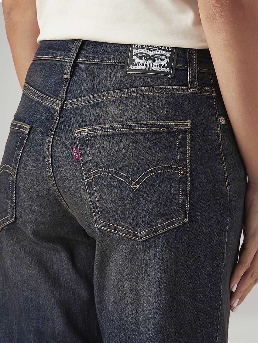 Women's 94 Dark Indigo Baggy Fit Mid Rise Tinted Jeans