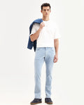 Rare Rabbit Men's Airus-S Light Blue Cotton Fabric Hawk Slim Plain Jeans