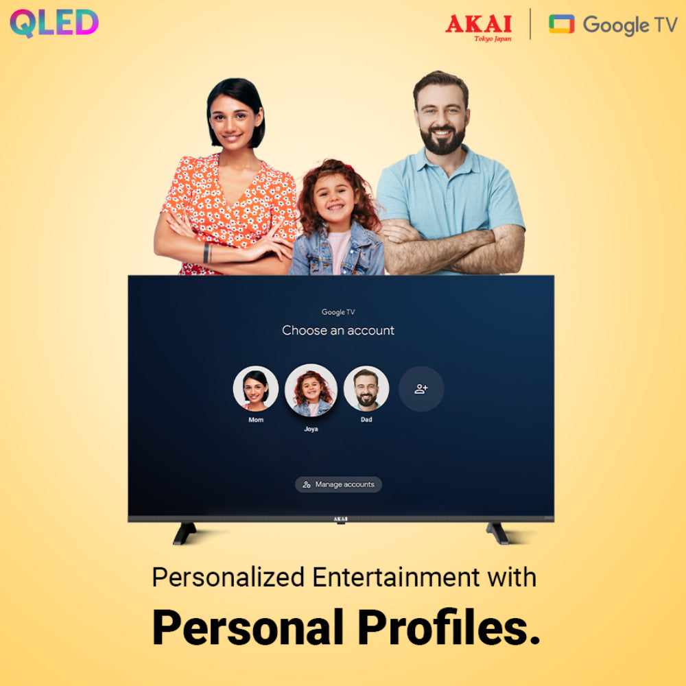 AKAI 127 cm (50 Inch) Bezel-Less 4K UHD Smart QLED Google TV, AL50GQU-SFWS Seal Packed Brand New with 1+1 year warranty