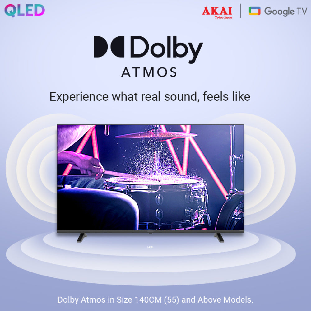 AKAI 140 cm (55 Inch) Bezel-Less 4K UHD Smart QLED Google TV, AL55GQU-SFWS Seal Packed Brand New with 1+1 year warranty