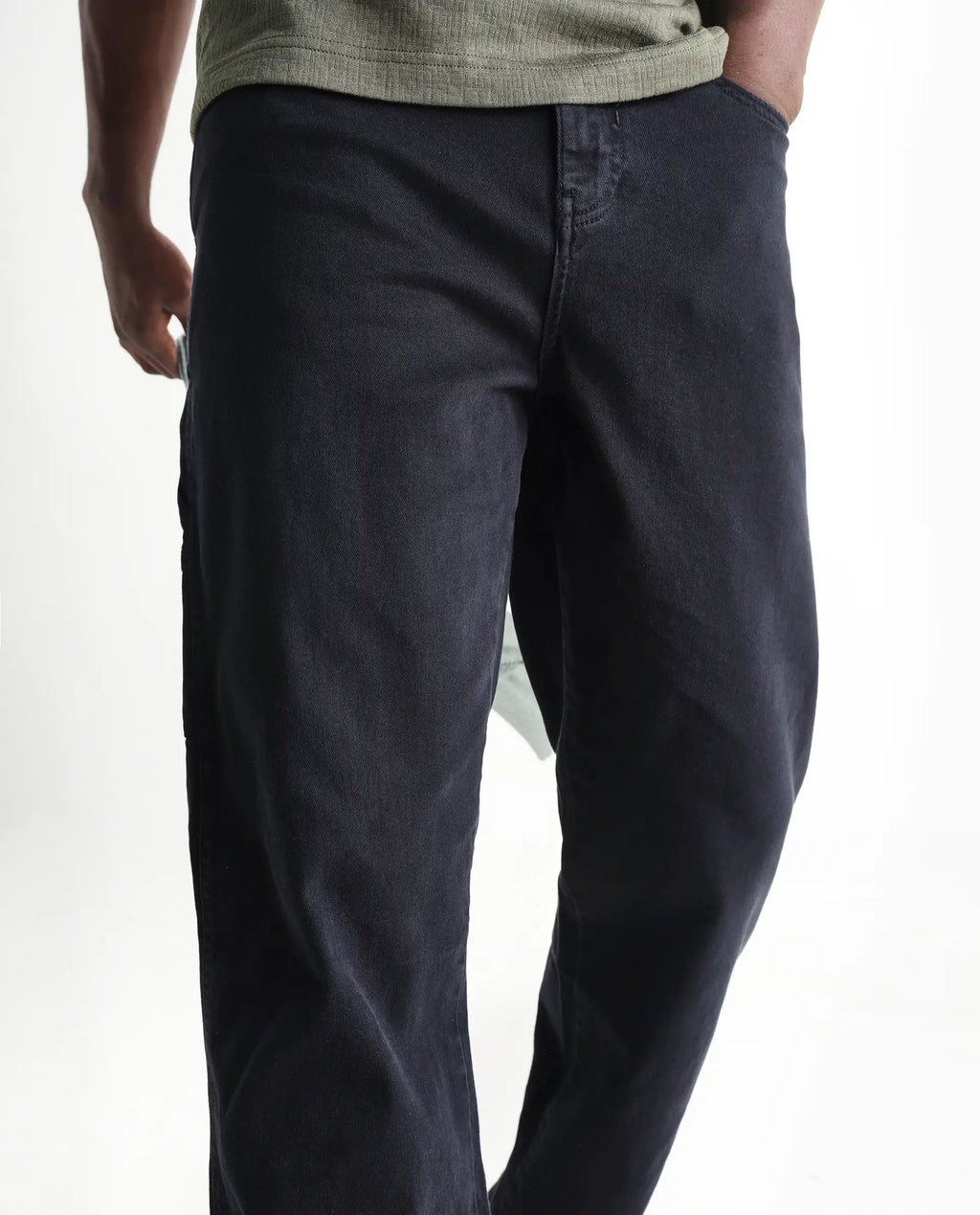 Rare Rabbit Men's Arni Navy Cotton Plain Carpenter Fit Jeans