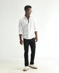 Rare Rabbit Men's Astred Black Cotton Plain Hawk Slim Fit Jeans