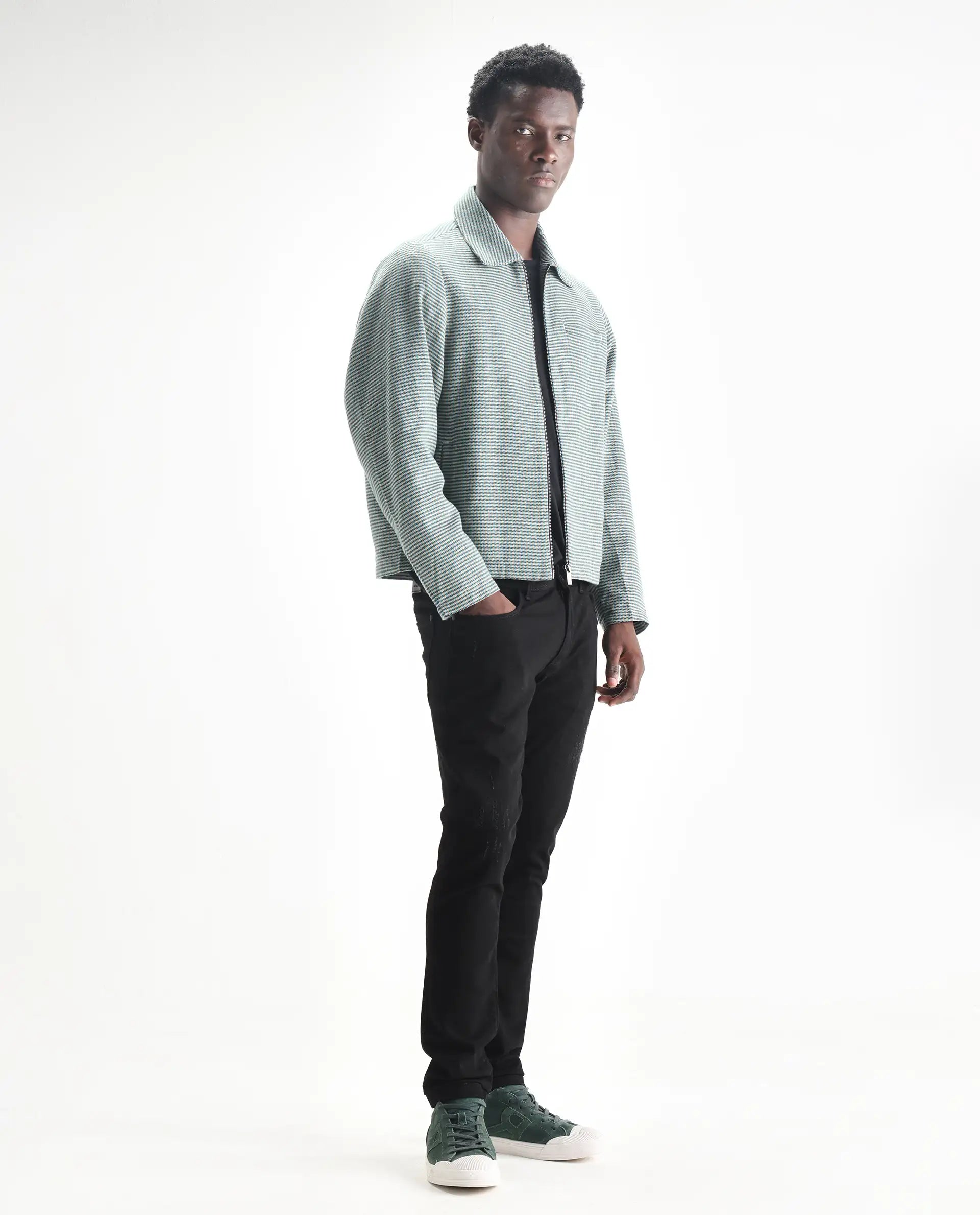 Rare Rabbit Men's Astro Black Cotton Blend Plain Hawk Slim Fit Jeans