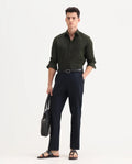 Rare Rabbit Men's Austin Beige Cotton Plain Relaxed Fit Trouser
