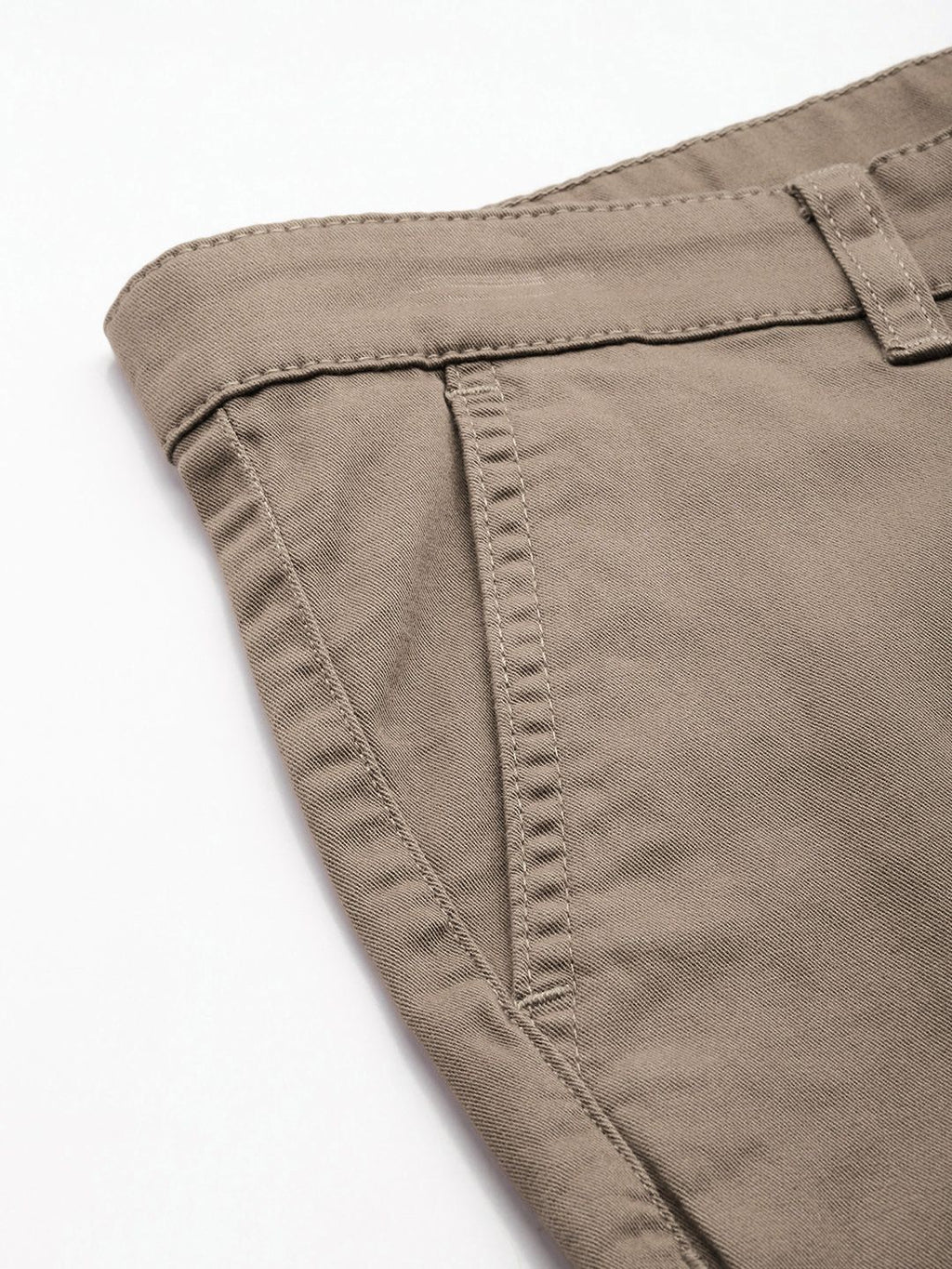 Men's Taupe Regular Fit Solid Casual Shorts
